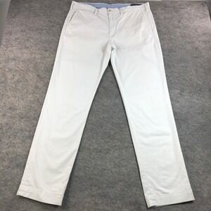 Polo Ralph Lauren Mens 36x34 (Fits 37x34) Stretch Straight Fit Chino Pants White